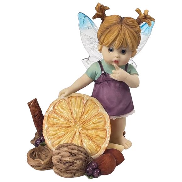 My Little Kitchen Fairies FRUIT & NUT FAIRIE Orange Cinnamon Nuts Fairy Figurine